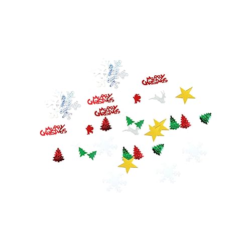 FELTECHELECTR 1 Packung Weihnachtskonfetti Glitzernde Pailletten Weihnachtsmann Schneeflocken Und Hirsch Design PVC Dekoration Für DIY Projekte Festtagsdeko Für Zuhause Café Und von FELTECHELECTR