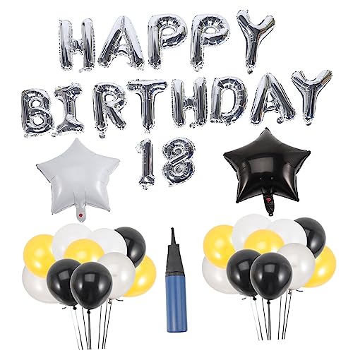 FELTECHELECTR 1 Satz 18 Ballonanzug Brief Ballon Zeichen 18 Jahre alte Geburtstagsballons Zahlenballons luftballons balloons balons 18 Geburtstagsballons Ballondekoration zum Geburtstag Emulsion von FELTECHELECTR