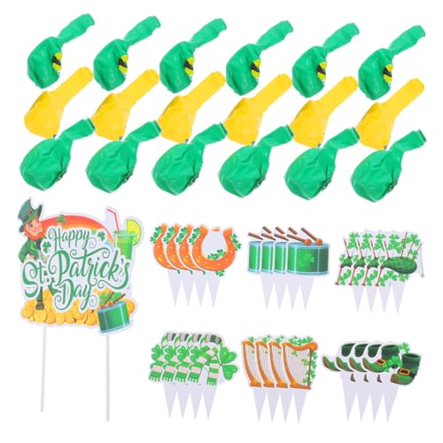 FELTECHELECTR 1 Satz Kleeblatt-partydekorationen Riesenballon-partydekoration St. Patricks Day Kleid St Patricks Day Hose Kuchendekoration St. Patty's Luftballons Matte Luftballons Papier Green von FELTECHELECTR