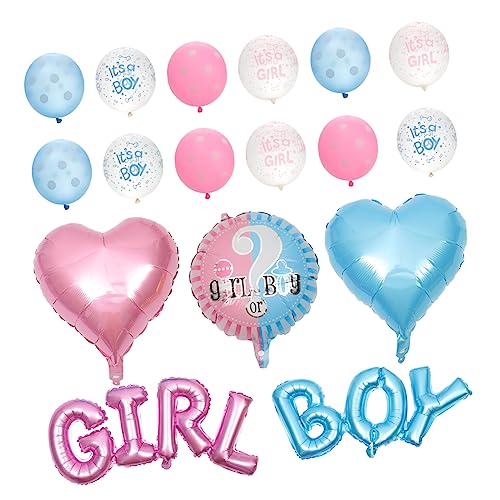 FELTECHELECTR 1 Set Geschlecht Offenbaren Ballon Rosa Luftballons Blaue Dekordekorationen Blaue Herzballons Partyballons Babyparty Luftballons Geschlecht Offenbaren Junge Luftballons von FELTECHELECTR