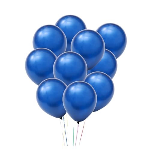 FELTECHELECTR 100 Stück 10 Partyballons Marine Ballons tragbare Ballons metallische Luftballons Metallic-Ballons blau deckenverkleidung blumenarrangement Hochzeitsballons Latexballons Blue von FELTECHELECTR