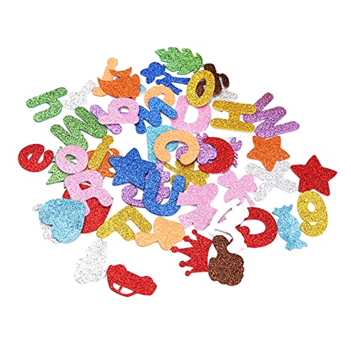 FELTECHELECTR 100PCS Glitzer Alphabet Aufkleber Kreative Dekorative Buchstaben Sticker Für Lustige Lernhilfen Für Kindergarten Und Frühe Bildung Selbstklebende Eva Sticker von FELTECHELECTR