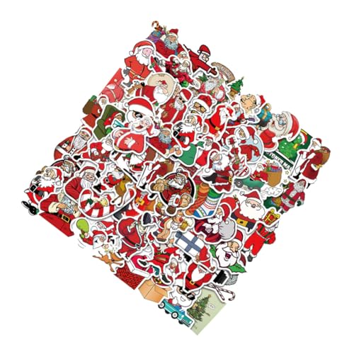 FELTECHELECTR 100St Weihnachtsaufkleber Urlaubs Party Autodekoration one Piece Aufkleber Scrapbooking Sticker Aufkleber für Wasserflaschen Wohnkultur Notebook-Aufkleber dekorativer Aufkleber PVC von FELTECHELECTR