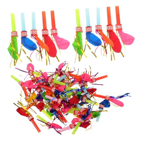 FELTECHELECTR 100st Goldener Pfeifenballon Geräuschmacher Pfeifen Für Kinder Blowouts Partygeschenke Clown-horn Geburtstagspfeife Musikalische Blowouts Pfeifen Musikalische Ausbrüche Plastik von FELTECHELECTR