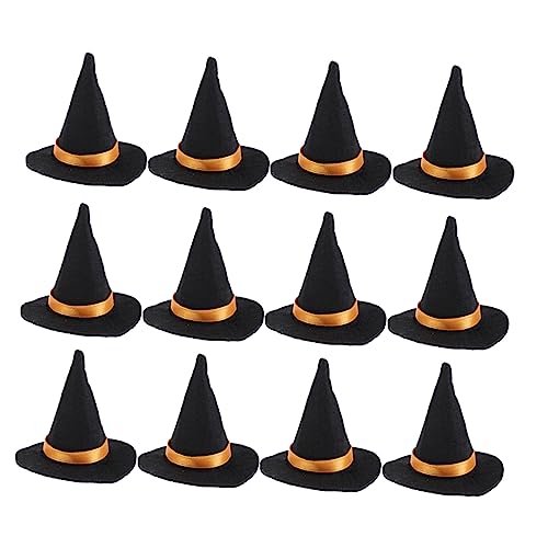 FELTECHELECTR 12 Stück Halloween Mini Hexenhut Flaschenaufsätze Dekorative Aufsätze Für Weinflaschen Halloween Deko Zubehör Für Partys Originelle Flaschendekoration von FELTECHELECTR