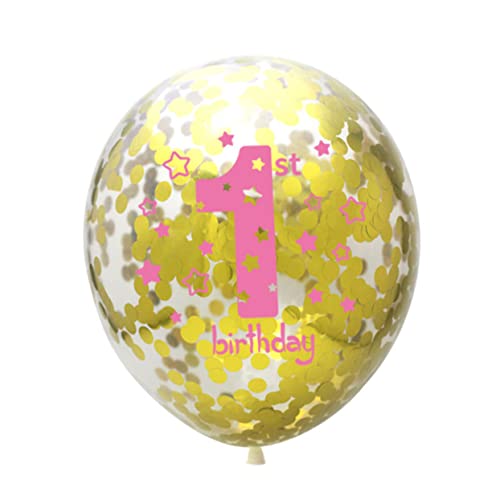 FELTECHELECTR Latexballons Für Die Babyparty Und Luftballons Set Zur Dekoration Für Den 1 Geburtstag Mit Einer Rolle Buntem Geschenkband von FELTECHELECTR