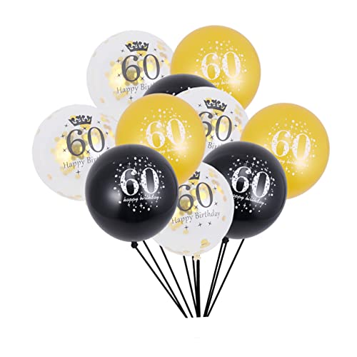 FELTECHELECTR Konfetti Ballons Set Dekorative Ballons Für Geburtstagsfeiern Und Jubiläen 60 Jahre Feier Partybedarf Mit 10 Zahlenballons Und 5 Konfetti Ballons von FELTECHELECTR