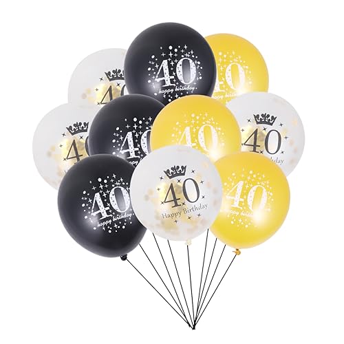 FELTECHELECTR 15er Set Digitale Konfetti Ballons Für Geburtstagsfeiern 10 Zahlballons Und 5 Konfetti Ballons Dekoration Für Jubiläen 40 Jahre Alt Party Zubehör von FELTECHELECTR