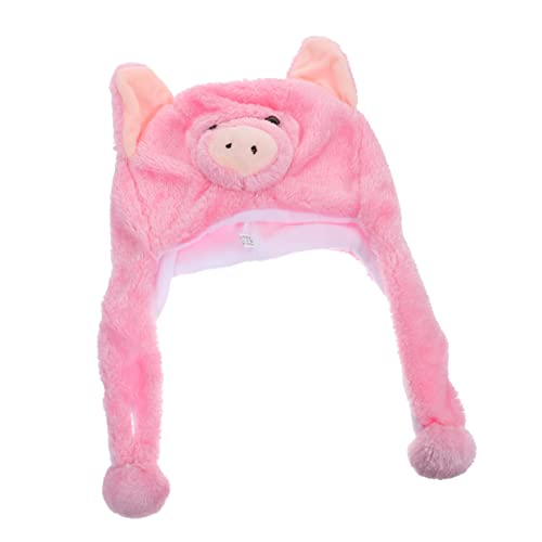 FELTECHELECTR 1stk Kuscheltier Hut Skimütze Mit Tiermotiv Hasenkostüm Hut Mit Tierkapuze Neuheit Hut Kinderkostüme Plüsch-partyhut Kuscheltiere Lustiger Hut Plüsch Und Pp Baumwolle Rosa von FELTECHELECTR