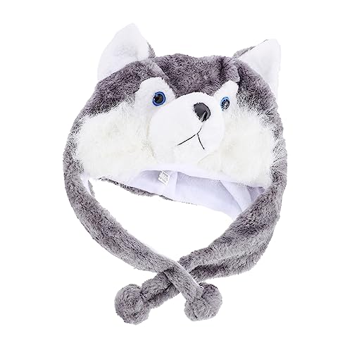 FELTECHELECTR 1stk Kuscheltier Hut Skimütze Mit Tiermotiv Neuheit Hut Tierischer Cosplay-hut Tiere Partyhut Halloween-dekorationen Im Freien Ostertier Cosplay-kostüm Grey Plüsch Und Pp Baumwolle von FELTECHELECTR