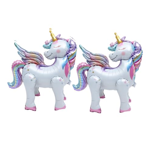 FELTECHELECTR 2 Stück Einhorn Ballon Set Aufblasbare Cartoon Ballons Für Kindergeburtstagsfeiern Party Deko Fantasy Thema Einhorn Dekoration Luftballon Ornament von FELTECHELECTR