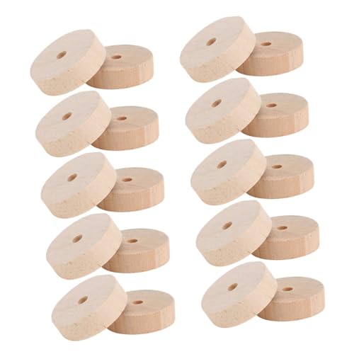 FELTECHELECTR 20 Stk Handgefertigtes Spielzeugauto-Holzrad Holzräder für Spielzeugautos DIY Holzräder Mini Holzräder Unvollendete Holzräder Holzrad Spielzeug Mini-Holzräder hölzern Khaki von FELTECHELECTR