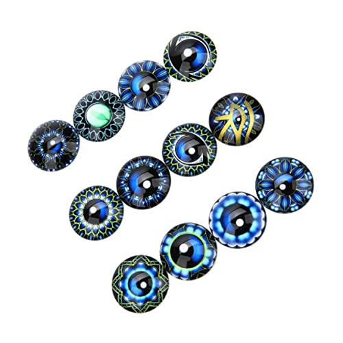 FELTECHELECTR 20St runder Cabochon aus Glas DIY Glasflicken Edelsteine ​​Glasaufkleber Flecken Schmuckaufnäher Schmuckmaterial selber Machen Blue von FELTECHELECTR