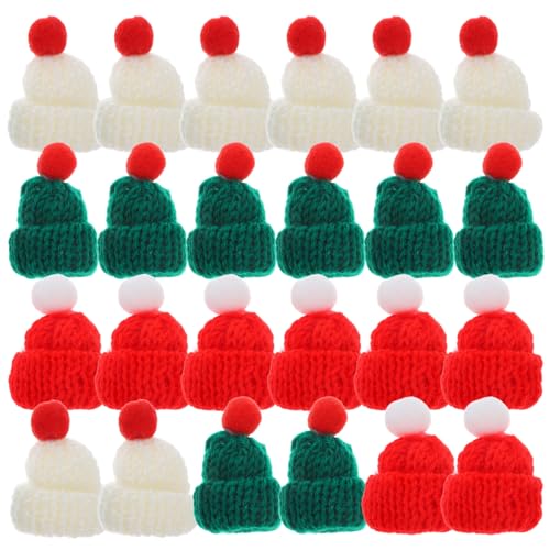 FELTECHELECTR 24St Wollmütze Cute Decor weihnachtsbasteln weinachtsgeschenke weihnachstsgeschenk Santa Hats entzückende Puppenhüte Minihüte für Puppe Kleiner Hut DIY herstellung von zubehör Garn von FELTECHELECTR