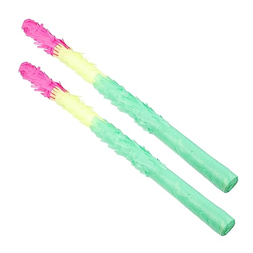 FELTECHELECTR 2St Pinata-Spielzeugstock Pinata-Stick-Spielzeug Pinata-Stick klopfen kinder mitgebsel kindergeburtstag party sachen bunter Piñata-Stick aus Papier Piñata-Sticks mit Papierfransen von FELTECHELECTR