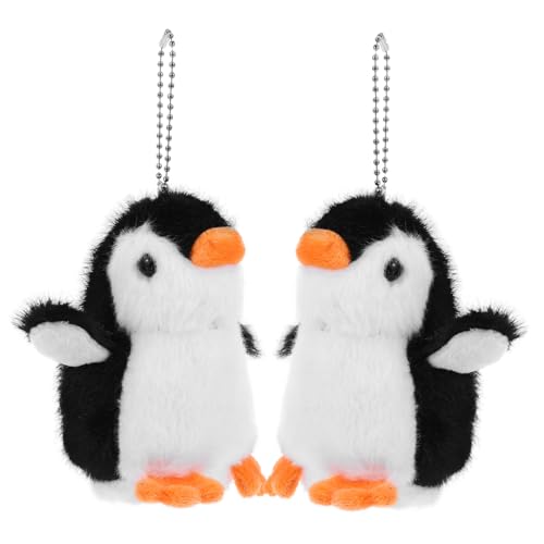 FELTECHELECTR 2St Pinguin-Puppe-Anhänger Pinguin-Plüschtier Plüschtiere Kuscheltiere pinguin schlüsselanhänger pinguin stofftier gefüllte Puppe Schlüsselanhänger Plüsch zum Aufhängen Black von FELTECHELECTR