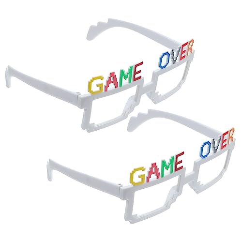 FELTECHELECTR 2St kreative brille Fotogeschenk Modekleidung Unisex-Sonnenbrille Partybrillen für Erwachsene Einzigartige Brillen Cosplay-Brillen lustige Brillengestelle Prop-Brille Plastik Weiß von FELTECHELECTR