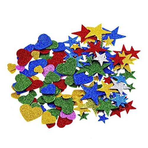 FELTECHELECTR 2er Set Glitzer Sterne & Herzen Wandsticker Für DIY Projekte Selbstklebende Aufkleber Für Kreative Dekoration Von Wänden Und Decken Ideal Für Kinderzimmer Und Bastelarbeiten von FELTECHELECTR