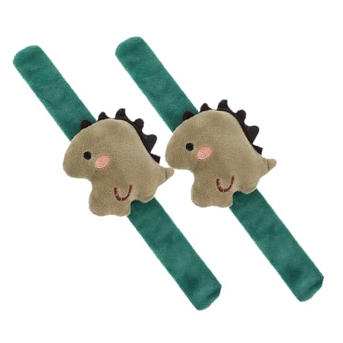 FELTECHELECTR 2st Dinosaurier-armband Slap-bands Mit Tiermotiven Tier-slap-band Slap-armband Cartoon-slap-armbänder Dinosaurier-schlagarmband Bänder Mit Tiermuster Legierung Light Green von FELTECHELECTR