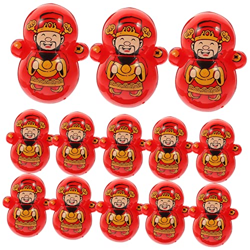 FELTECHELECTR 30st Des Reichtumsbechers Feng-shui-dekorationen Chinesisches Dekor Glücksschmuck Mini-tumbler-spielzeug Des Reichtums Spielzeug Poly-spielzeug Statue Eisenkugel Rot von FELTECHELECTR