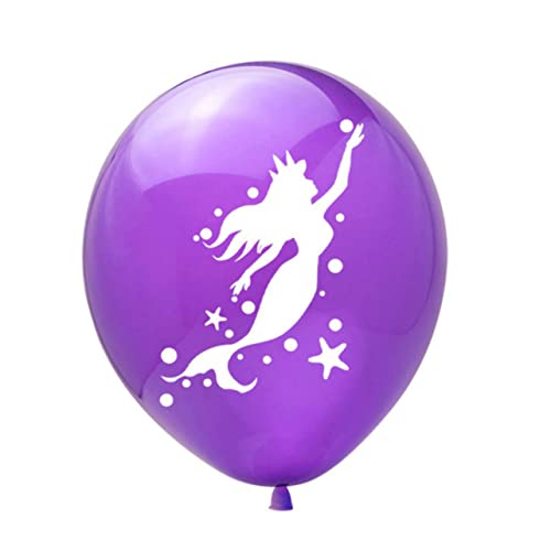 FELTECHELECTR 32 Stück Meerjungfrau Luftballons Aluminiumfolie Ballons Mit Geburtstagsdesign Für Kindergeburtstag Partydeko Muschel Helium Geeignet von FELTECHELECTR