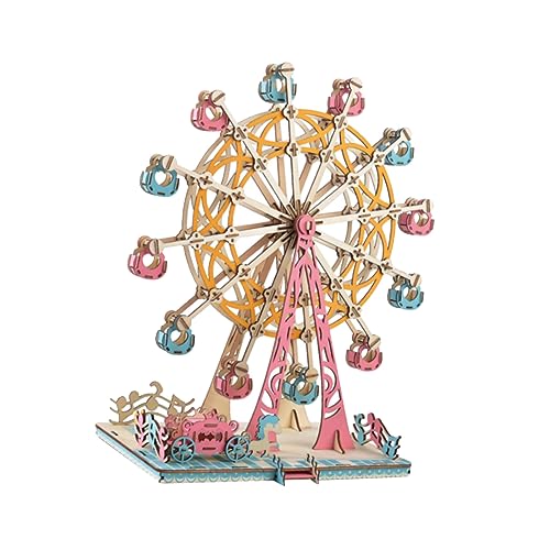 FELTECHELECTR 3D Holzpuzzle Riesenrad Buntes DIY Puzzle Zum Zusammenbauen Für Kreatives Mit Holzbausatz Und Kinderfreundlichem Werkzeug Fördert Geschicklichkeit Und Kreativität von FELTECHELECTR