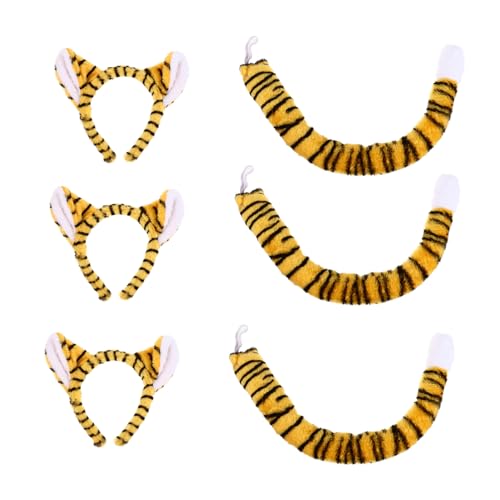 FELTECHELECTR 3st Tiger Stirnband Cosplay-kopfschmuck Für Cosplay-tierschwänze Party-requisite Haarband Für Kostümzubehör Partyzubehör Stirnband Für Die Kinderbühne Stoff von FELTECHELECTR