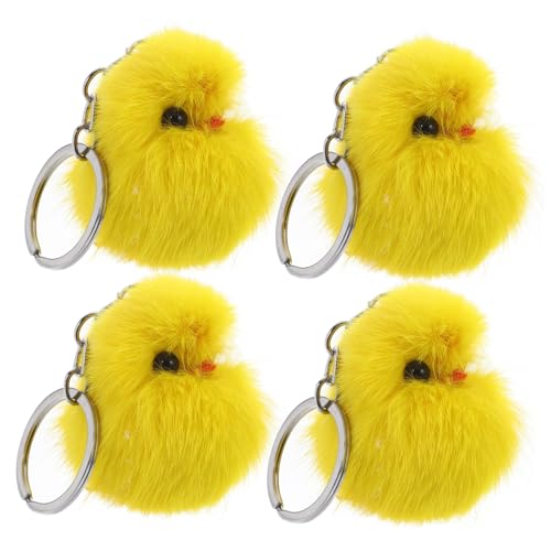 FELTECHELECTR 4 stücke Küken Schlüsselring Spielzeug Plüsch Huhn Keychain Gelb Plüsch Huhn von FELTECHELECTR