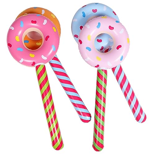 FELTECHELECTR 4 Stück Aufblasbarer Donut-stick Krapfen Lutscher Floats Für Erwachsene Ballonpumpe Gefälschte Süßigkeiten Aufblasbarer Schlauch Süßigkeiten-party-dekoration Donut Süßigkeiten Pvc von FELTECHELECTR