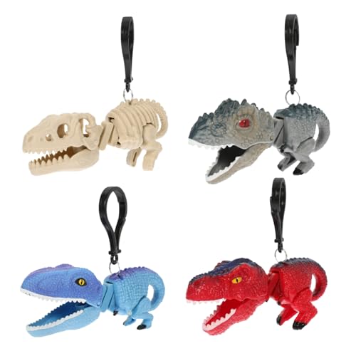 FELTECHELECTR 4 Stück Dinosaurier Spielzeug Clip Kinderspielzeug Kinder Dinosaurier Spielzeug Handtasche Hängende Dekoration Lustiges Tier Trick Spielzeug Tasche Hängender Anhänger von FELTECHELECTR