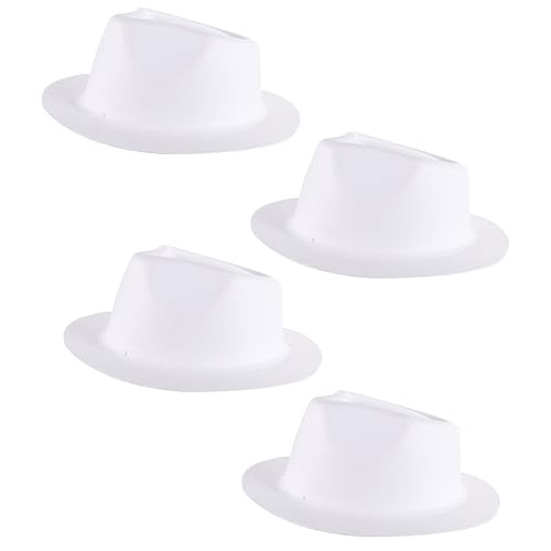 FELTECHELECTR 4 Stück Malutensilien für den Kindergarten bescherung weihnachten safety cap white cap Cosplay asiatischer Hut Tanzpartyhüte eltern-kinder DIY hut Hüte für Tanzparty Papier Weiß von FELTECHELECTR