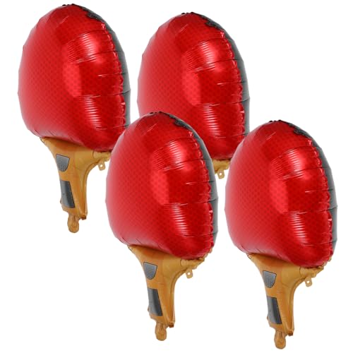 FELTECHELECTR 4 Stück Tischtennisschläger-ballon Rotgoldene Luftballons Selbstaufblasende Ballons Grüne Sternballons Tennis-partyzubehör Roter Folienballon Folienballons Aluminiumfolie von FELTECHELECTR