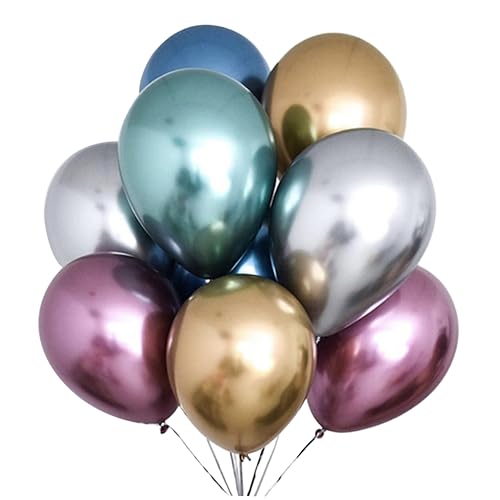 FELTECHELECTR 40 Stück Verdickte Latex Metallic Luftballons Verschiedenen Farben Für Geburtstags Und Hochzeitsfeiern Leuchtende Deko Ballons Für Festliche Anlässe von FELTECHELECTR