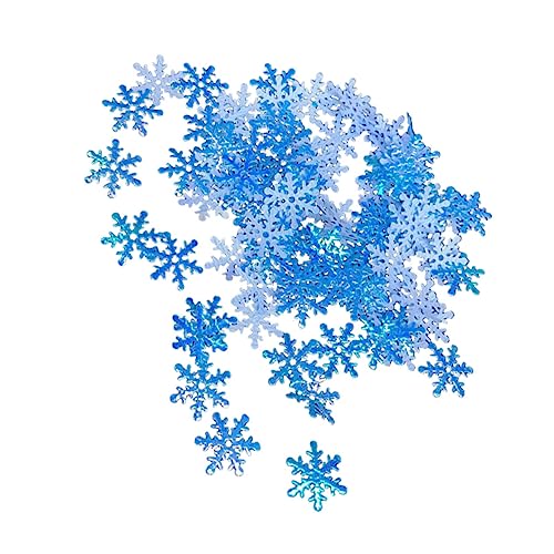 FELTECHELECTR 400 Stück Schneeflocken Konfetti Aus Kunststoff Blaue Und Weiße 2 Cm Schneeflocken Für Kreative Weihnachtsfeiern Und Winterdeko von FELTECHELECTR