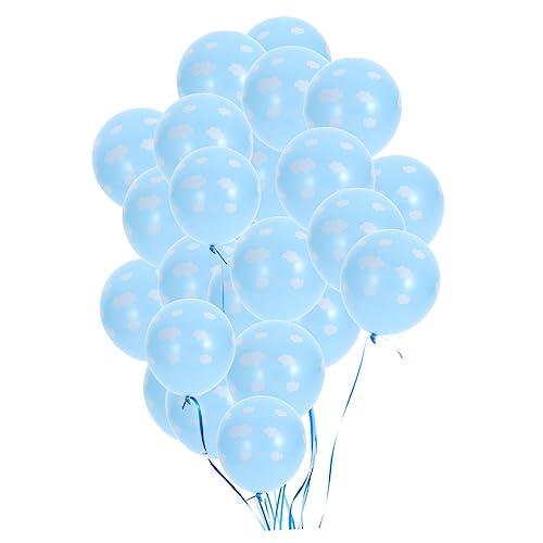 FELTECHELECTR 50 Stück 12 Ballons bedrucken pastellfarbene Luftballons matte Luftballons hellblaue Luftballons Dekorationen flackern - Luftballons - Latexballons Partyzubehör Luftballons Blue von FELTECHELECTR