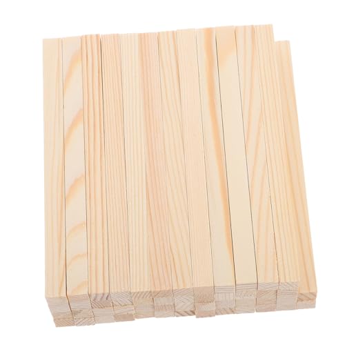 FELTECHELECTR 50 Stück Massivholzleisten Holzstäbe für Basteln DIY Holzleisten Bastelbedarf Holzstäbe Quadrat Holzstäbe Holzleisten für DIY Dübel zum Basteln große Bastelstäbe hölzern Khaki von FELTECHELECTR