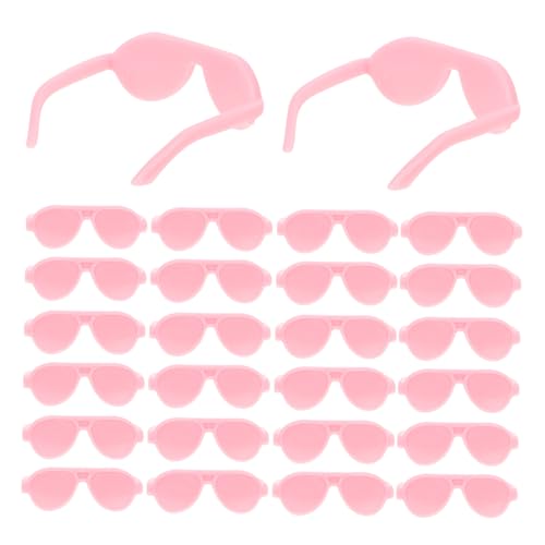 FELTECHELECTR 50 Stück Minipuppenbrille kleine Puppenbrille Puppenkostümzubehör Umrandete Puppensonnenbrille Accessoires für Puppenkleidung plastikpuppe Cosplay Brille Puppe Sonnenbrille Rosa von FELTECHELECTR