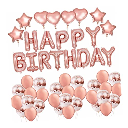 FELTECHELECTR Rose Gold Ballons Set Folien Und Latexballons Für Hochzeiten Geburtstagsfeiern Und Partys Inklusive 13 Buchstabenballons „HAPPY BIRTHDAY 15 von FELTECHELECTR