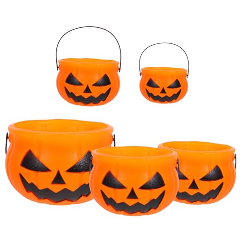 FELTECHELECTR 5St Kürbis Eimer Süßigkeitenbehälter Halloween-Süßigkeitskessel Kürbis-Süßigkeiten-Eimer Halloween Party Deko geschenkverpackung Partygeschenk Halloween-Süßigkeiten-Eimer Abs von FELTECHELECTR