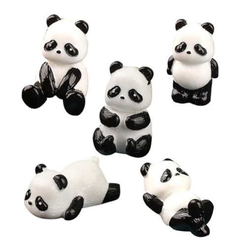 FELTECHELECTR 5St Panda-Mikrolandschaft Panda stickig Wildtier-Kuchenaufsatz ausgestopft Drachen Roter Panda-Plüsch Mikro-Landschaftsbau-Panda Desktop-Panda-Ornament Mikrolandschafts-Panda Harz von FELTECHELECTR