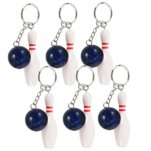 FELTECHELECTR 6St Bowling-Schlüsselanhänger Bowlingspieler Schlüsselanhänger Bowlingkugel Schlüsselanhänger Stift Schlüsselbund geschenktüten Bowling- Neuheit Schlüsselanhänger PVC Blue von FELTECHELECTR