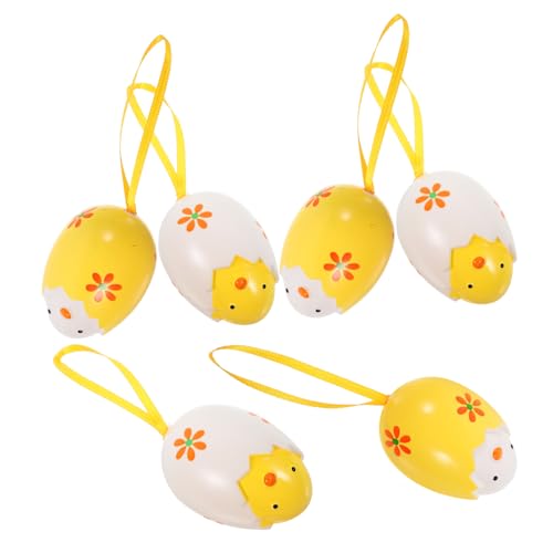 FELTECHELECTR 6St Ostereier easter egg decoration ostern easter presents ostegeschenke Osterfest Dekoration Festival- -Requisite festliche Einrichtung Osterdeko Plastik Yellow von FELTECHELECTR