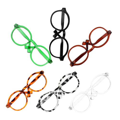 FELTECHELECTR 6St Puppenbrille Puppenmode Miniaturbrillen Puppenaugen Puppen-Accessoire-Set Mini-Puppen-Brille Katzen-Sonnenbrille Puppe Verkleidet Brille Puppe verkleiden Zubehör Plastik von FELTECHELECTR