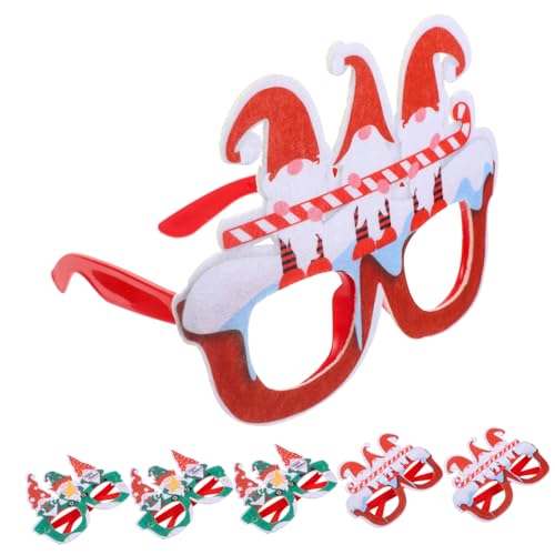 FELTECHELECTR 6St rahmen Weihnachten Weihnachtsfeier Brille LED-Licht Tassen faschingsbrille karnevalsbrille weihnachtsdeko Weihnachtsbrille Foto-Requisite dekorative Gläser für Partys Plastik von FELTECHELECTR