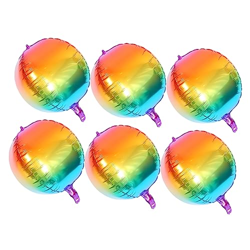 FELTECHELECTR 6st Farbverlauf Ballon Ballons Ornamente Ballons Verzierungen Kugelballons Brautballons 4d Metallballons Partyballons Dekorative Luftballons Colorful Aluminiumfolie von FELTECHELECTR