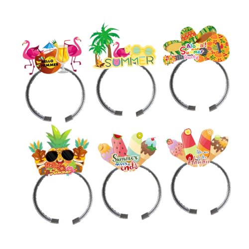 FELTECHELECTR 6st Hawaiianisches Stirnband Haarschmuck Sommer Hawaiianische Stirnbänder Sommer-hawaiian-stirnband Zum Verkleiden Hawaiianisches Party-stirnband Hawaii-strohhut Haarreifen Plastik von FELTECHELECTR