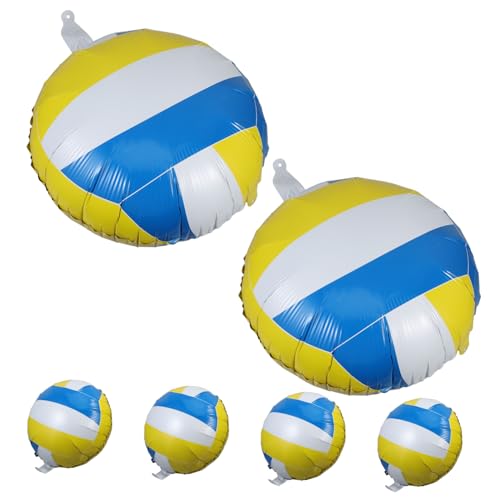 FELTECHELECTR 6st Volleyball-ballon Aufblasbarer Volleyball Tennisball-partydekorationen Fußballballons Basketball-ballons Volleyball-tischdekorationen Beach-volleyball-ball Aluminiumfolie von FELTECHELECTR