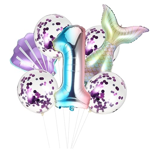 FELTECHELECTR 7 Teiliges Set Mermaid Luftballons Für Geburtstagsfeiern Bunte Partydekorationen Für Kindergeburtstag Unterwasser Mottoparty Und Feiern von FELTECHELECTR