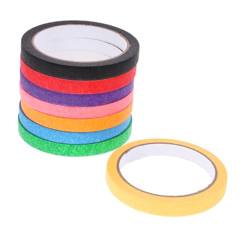 FELTECHELECTR 8 Rollen Farbiges Abdeckband Diy Klebeband Selbstgemachtes Abklebeband Abdeckband Zum Lackieren Bunte Bänder Scrapbook-diy-klebebänder Zeichenband Farbiges Band Malerband Papier von FELTECHELECTR