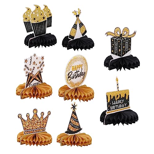 FELTECHELECTR 8St Wabenkugel aus Schwarzgold hochzeitsdeko hochzeitsdeco hochzeitdeko gebutagsdeko The Birthday Cake Dekoration Girlande wabenförmiges Stehdekor Geburtstag Wabendekor Papier von FELTECHELECTR